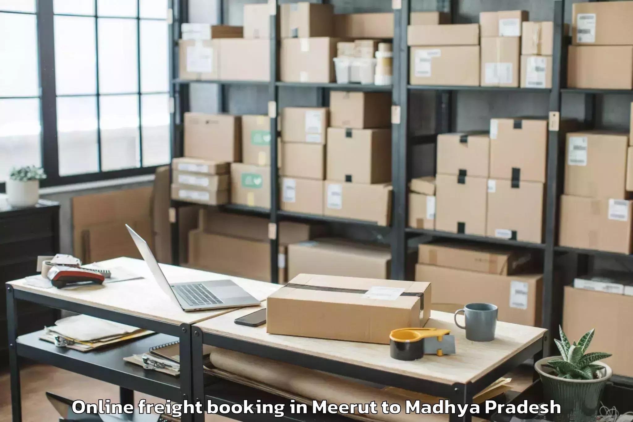 Trusted Meerut to Tarana Online Freight Booking